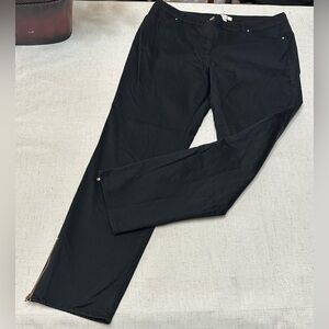 Chico's Black Straight Leg Pants with Gold Accents